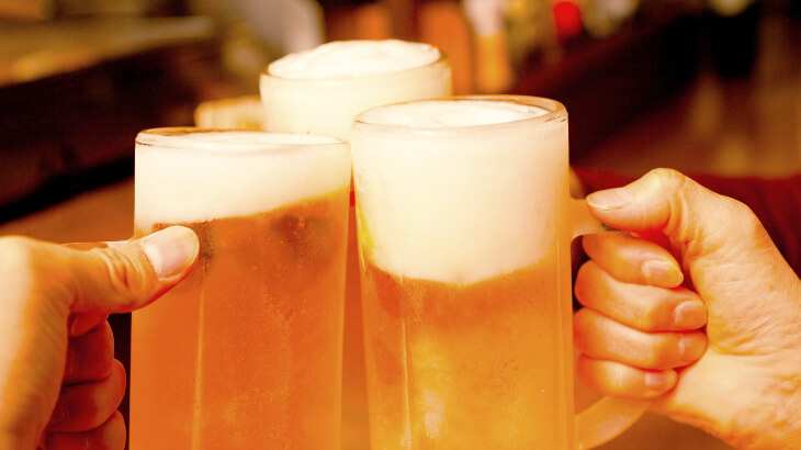 ビールで乾杯